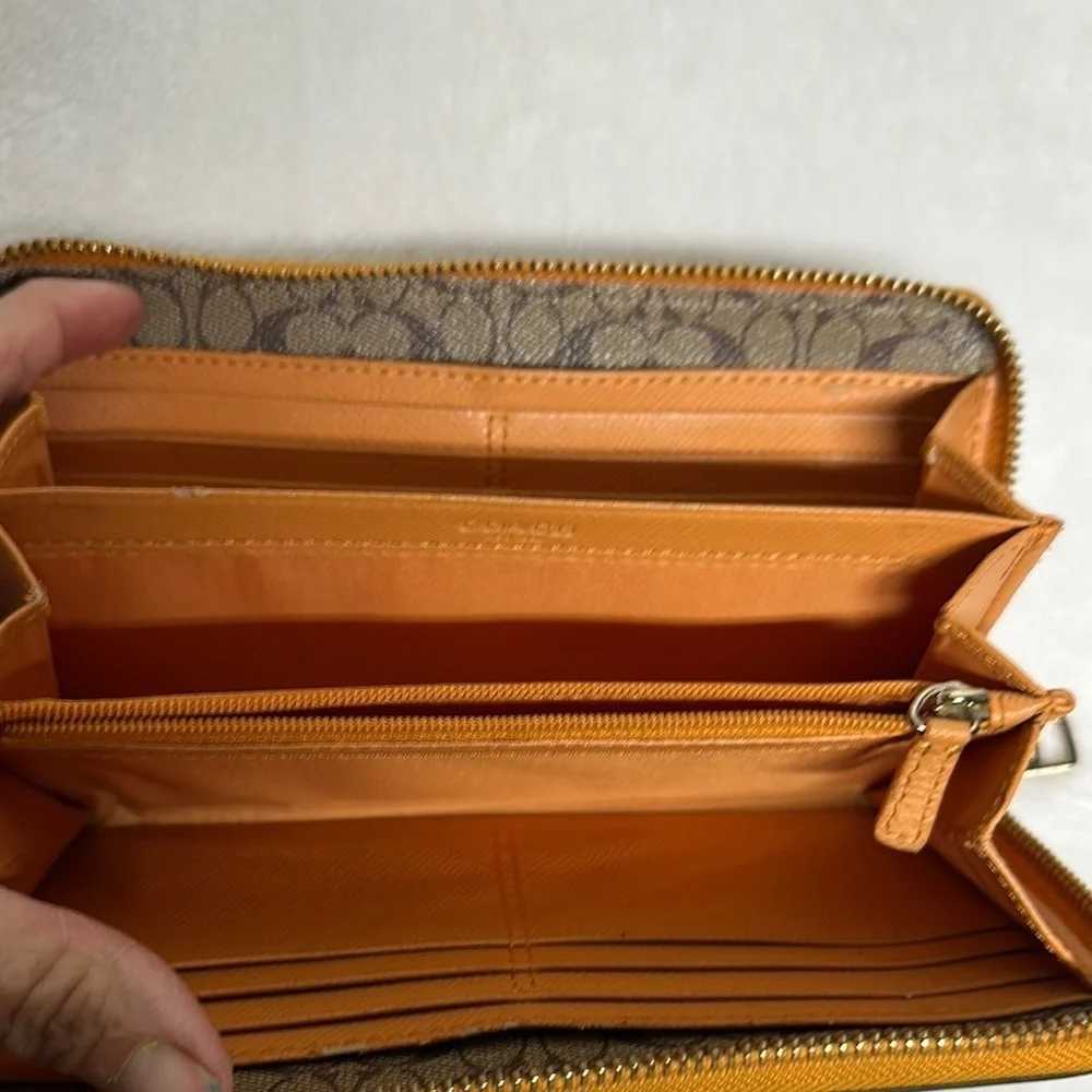 Coach Tan/ orangish Leather Wallet